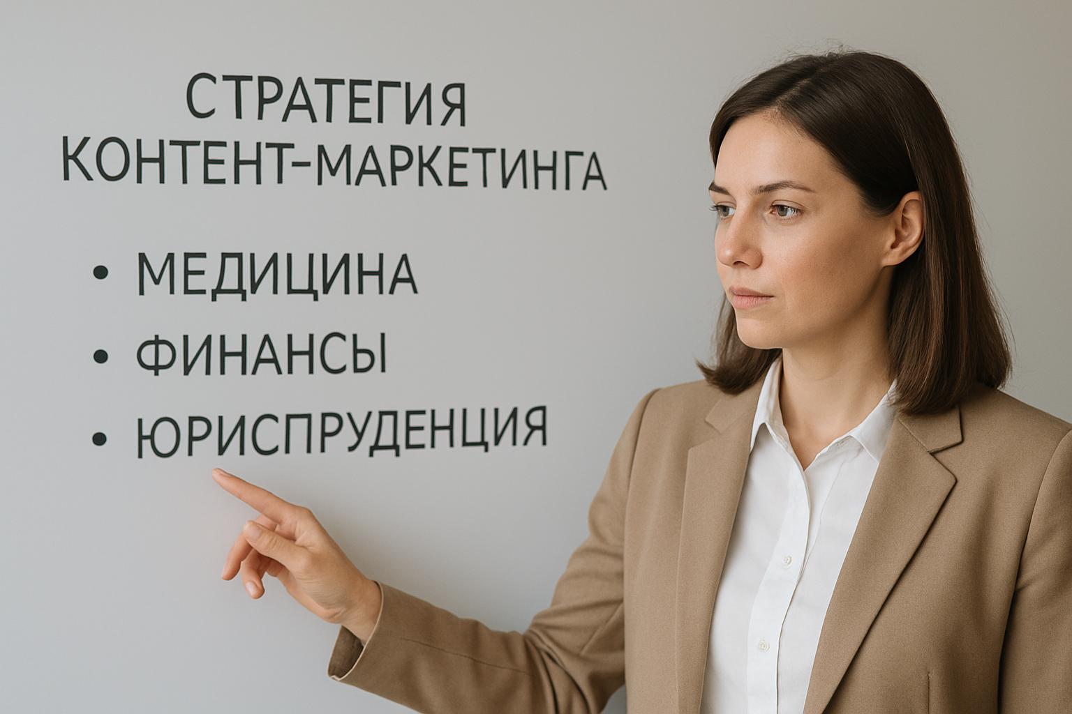 Стратегия контент-маркетинга для сложных ниш: медицина, финансы, юриспруденция
